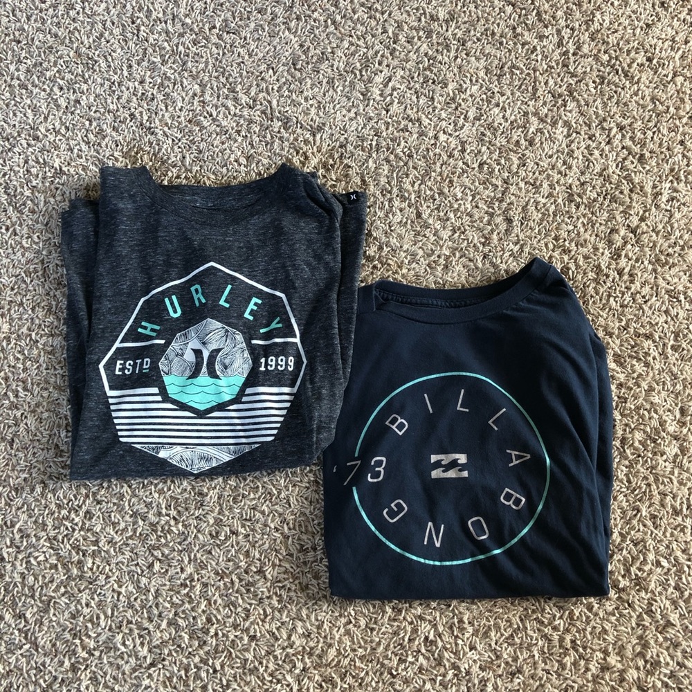 Hurley/Billabong medium shirts.